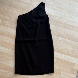 Massimo Dutti One-Shoulder Black Dress